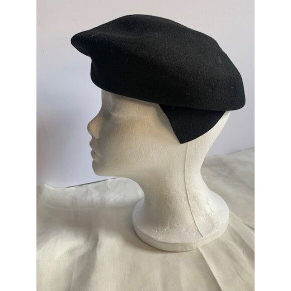 Vintage Womens Henry Pollak Buckle Iam Black wool hat 20 inch Adjustable - Picture 3 of 10